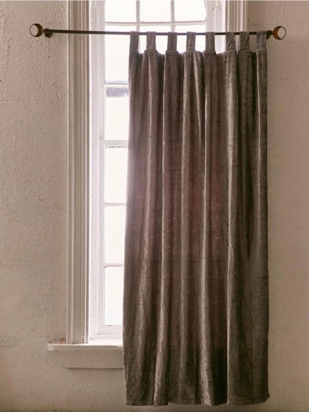 URBAN OUTFITTERS HOME CRUSHED VELVET HEAVY DRAPES/CURTINS / SILVER GREY